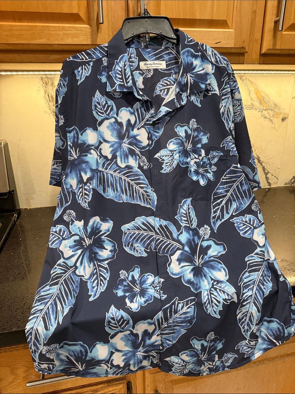 Tommy Bahama Navy and Blue Floral Camp Shirt